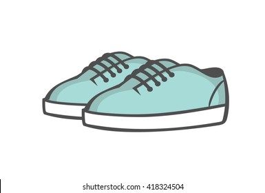 Shoes. Limpet shell sneakers on a white background. Vector illustration