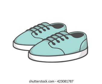 Shoes. Limpet shell sneakers on a white background. Vector illustration