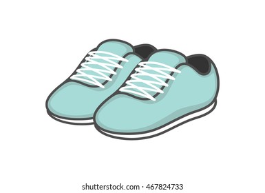 Shoes. Limpet shell sneakers on a white background. Vector illustration