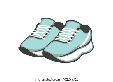 shoes. limpet shell and white sneakers. vector