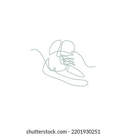 Shoes line art design illustration template