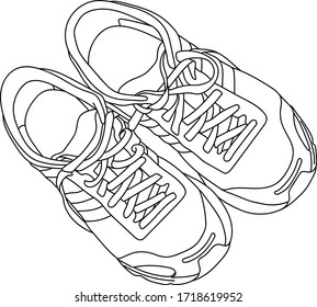 shoes line drawing vector illustration