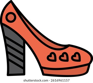 shoes Line Filled Vector Icon Design