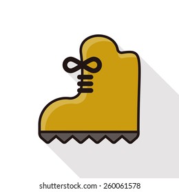 shoes line icon with long shadow