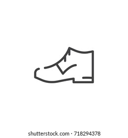 Shoes line icon, outline vector sign, linear style pictogram isolated on white. Symbol, logo illustration. Editable stroke