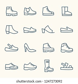 Shoes line icons