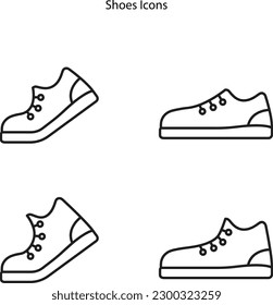 shoes line icons. winter shoes, man and woman sandals, sneakers sport footwear, shoe vector icons