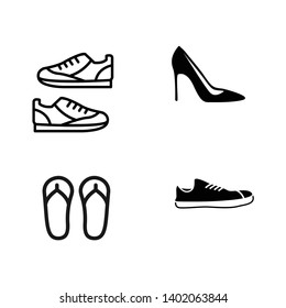 Shoes line set icon isolated on white
