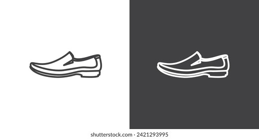 Shoes line vector icon. Sneakers and office shoes, footwear linear icons. Vector illustration