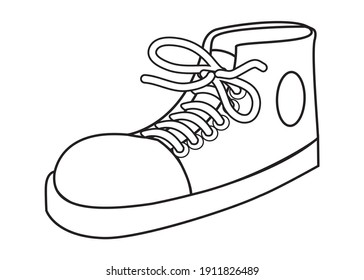 shoes line vector illustration,
isolated on white background.top view