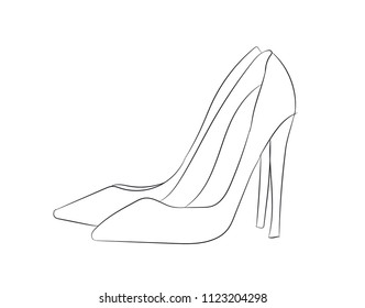 shoes lines, vector, white background