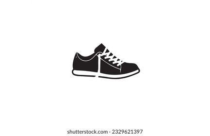 shoes logo design black simple flat icon on white background