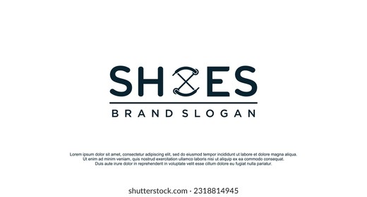 Shoes logo design with creative style idea vector illustration