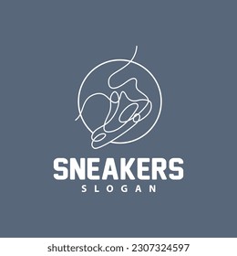 Shoes Logo, Shoes Design Simple Minimalist Line Style, Fashion Brand Vector, Icon Illustration