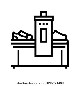 shoes making machine line icon vector. shoes making machine sign. isolated contour symbol black illustration