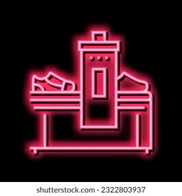 shoes making machine neon light sign vector. shoes making machine sign. isolated symbol illustration