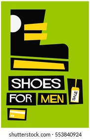Shoes for Men (Flat Style Vector Illustration Shopping Poster Design)