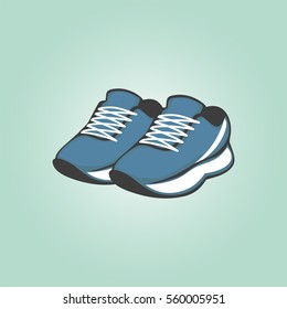 Shoes. Niagara color sneakers. Vector illustration