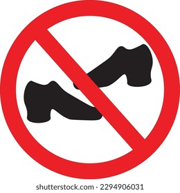 Shoes not allowed symbol vector