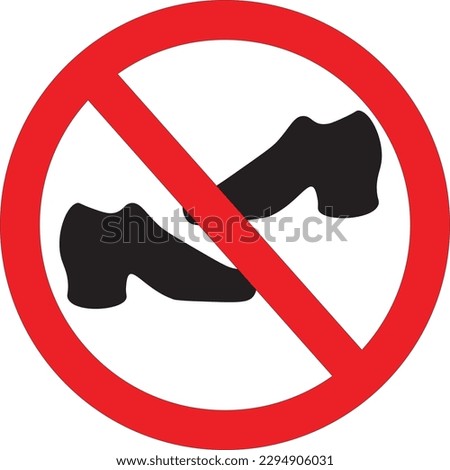 Shoes not allowed symbol vector