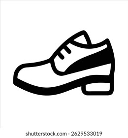Diseño de icono de objeto de zapatos en blanco y negro con contorno en negrita 