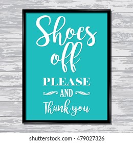 Shoes Off Please Signage/poster Vector