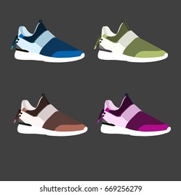 Shoes on background, vector illustration