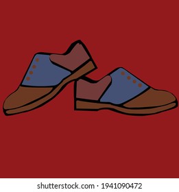 Shoes on beaitiful red background.