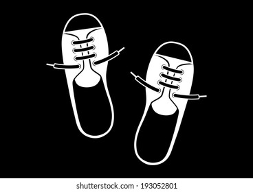 Shoes on black background