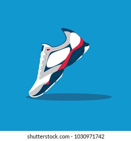 shoes on a blue background