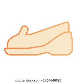 Shoes on heels flat icon. Mocassins orange icons in trendy flat style. Footwear gradient style design, designed for web and app. Eps 10