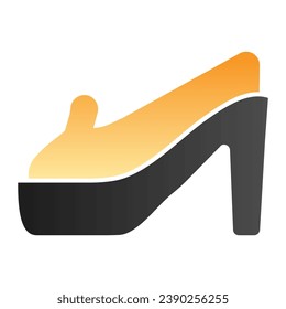 Zapatos sobre tacones, icono plano. Iconos de color de tacones altos en estilo plano de moda. Diseño de estilo de gradiente de calzado femenino, diseñado para web y app. Eps 10
