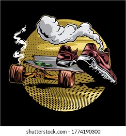 Zapatos en el vector de skate Cool