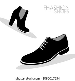 shoes on white background