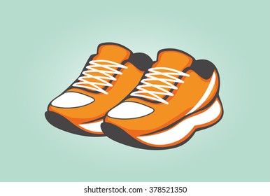shoes. orange sneakers. vector