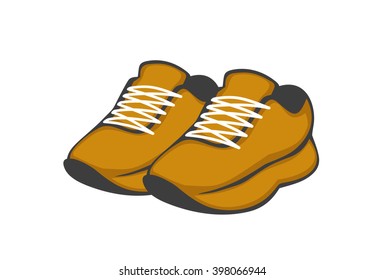 shoes. orange and white sneakers. vector
