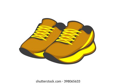shoes. orange and yellow sneakers. vector