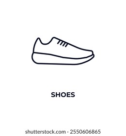 shoes outline icon. Linear vector from clothes concept. Thin line shoes icon isolated on white background