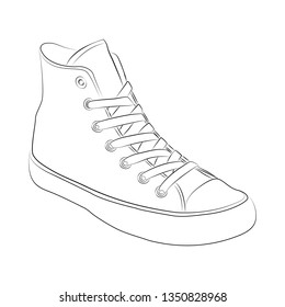 Shoes Outline stype vector design element , illustration