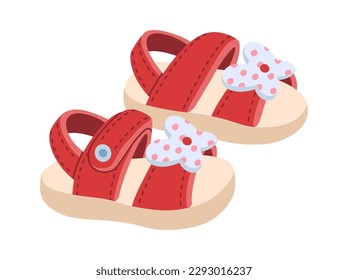 Pareja de zapatos para niños Calzado de moda. Ilustración del vector