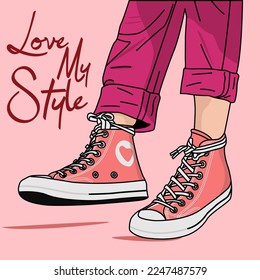Coro de zapatos de zapatillas Vectores Ilustraciones