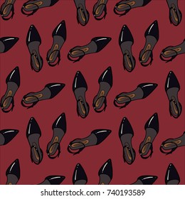 Shoes, pattern, vector illustration 