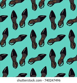 Shoes pattern, vector illustration 