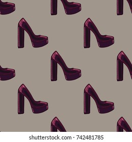 Shoes, pattern, vector illustration