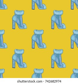 Shoes, pattern, vector illustration