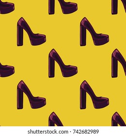 Shoes, pattern, vector illustration