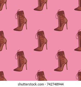 Shoes pattern, vector illustration