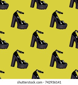 Shoes, pattern, vector illustration