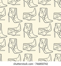 Shoes, pattern, vector illustration   