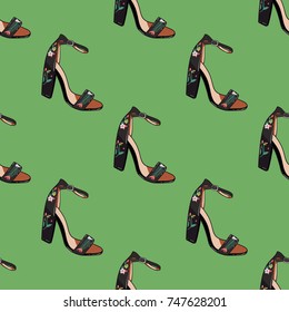 Shoes, pattern, vector illustration   